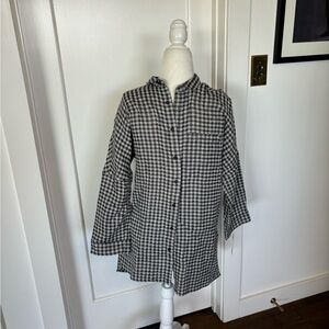 Ch. Chapter Linen Blend Longline Plaid Shirt Sz S #0550